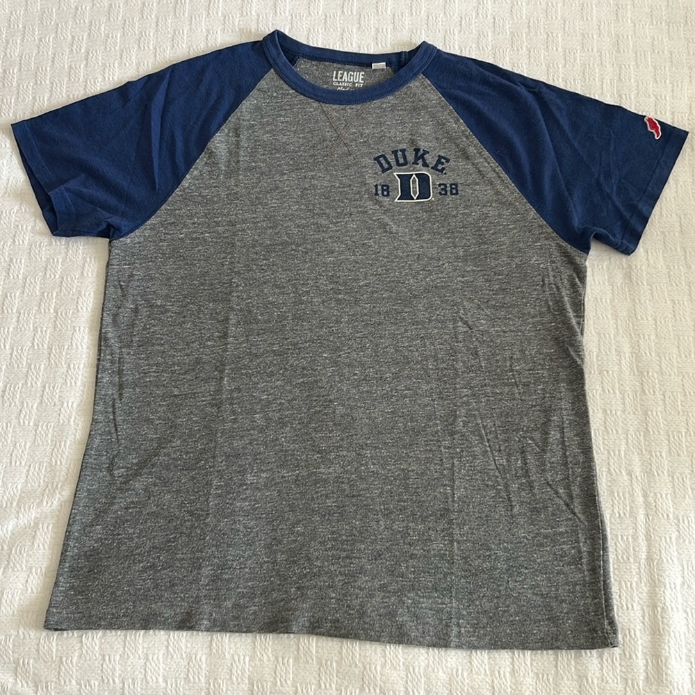 Duke University Short Sleeve Raglan Baseball Tee - Mens Medium